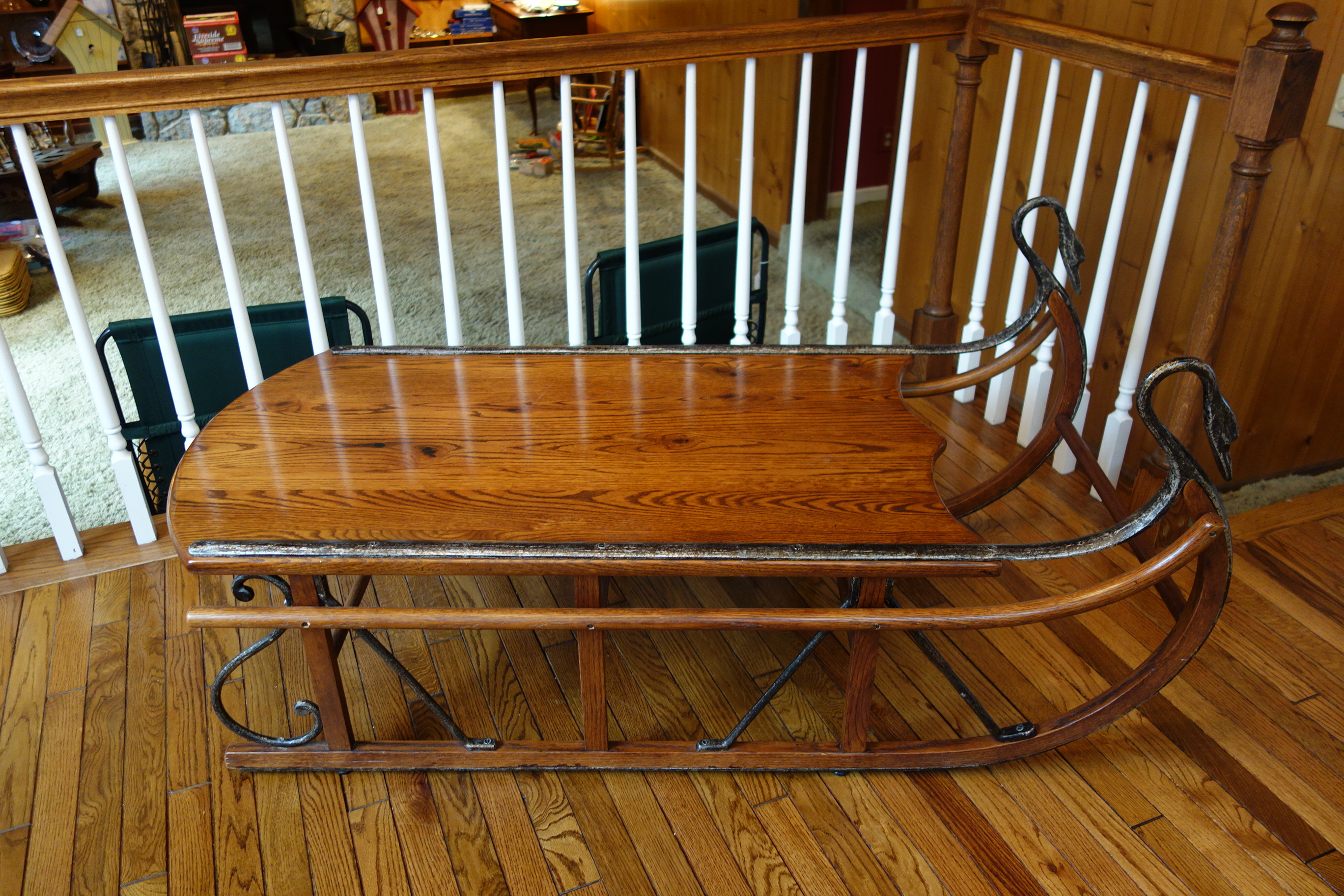 Rare Vintage Tell City Chair Co. Oak Sleigh Table EBTH