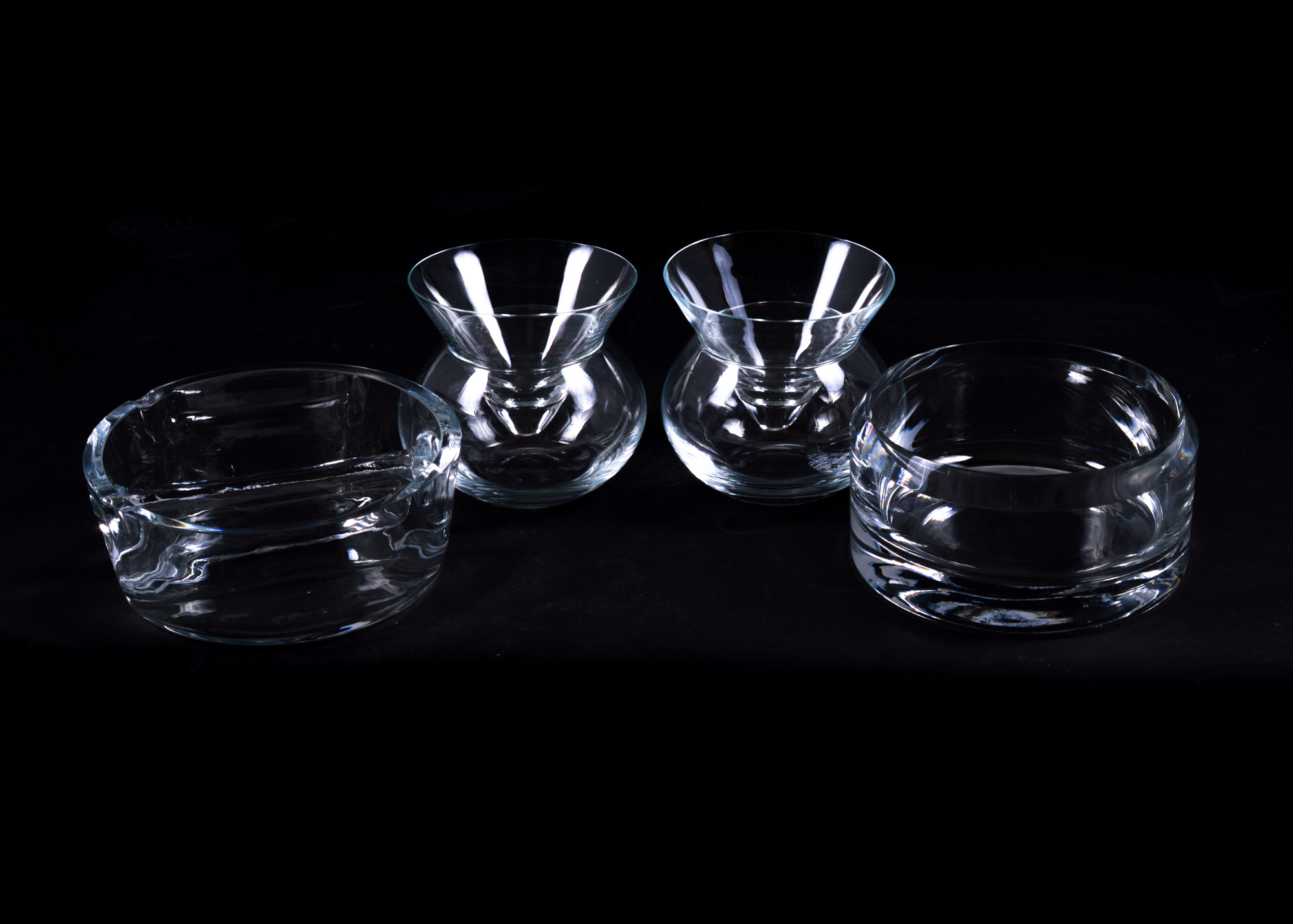 Two Martini Glasses with Chilling Bowls and Glass Dishes EBTH