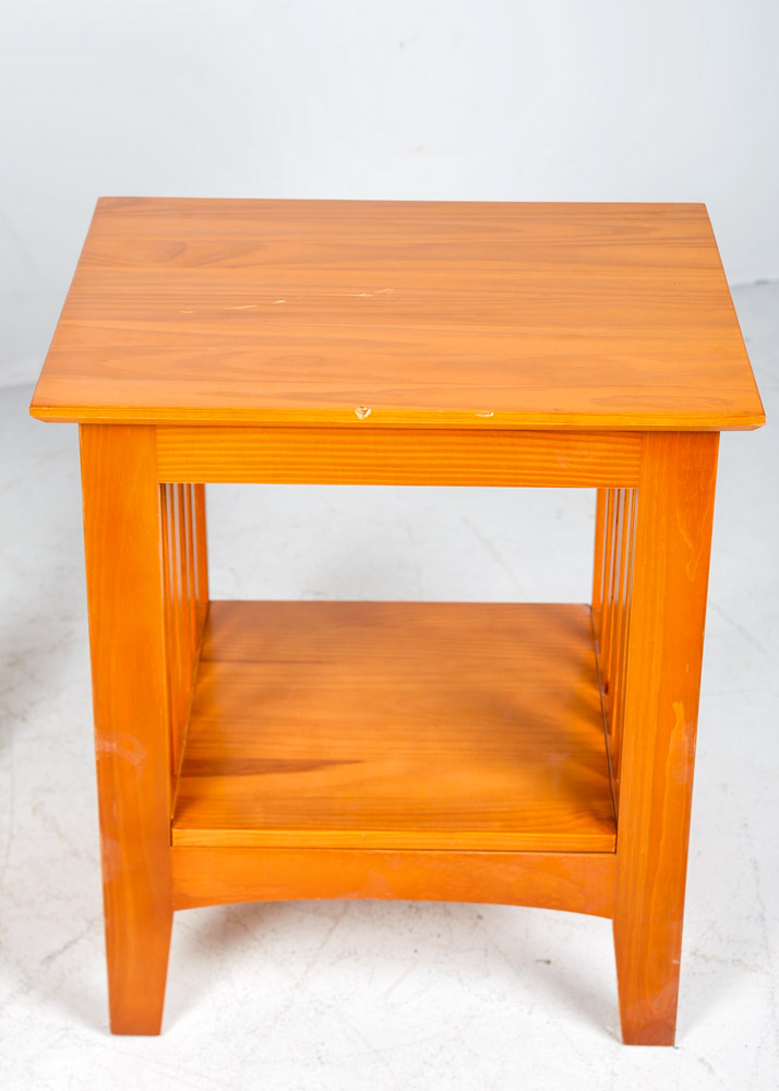 Pair of Red Elm Tables EBTH