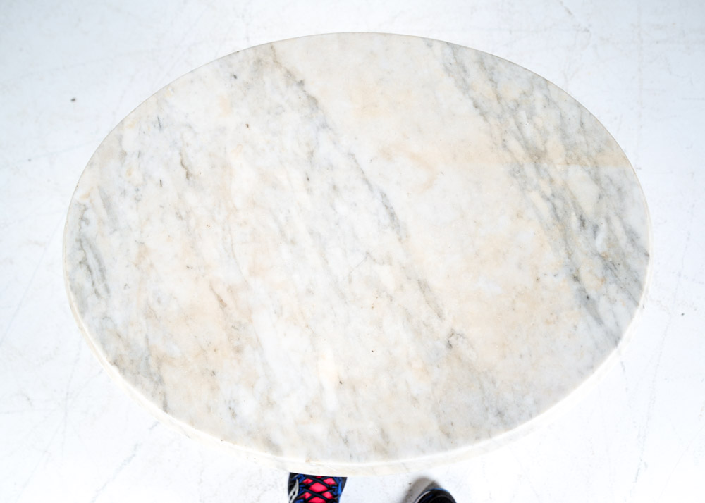 Antique Victorian White Marble Top Pedestal Table EBTH