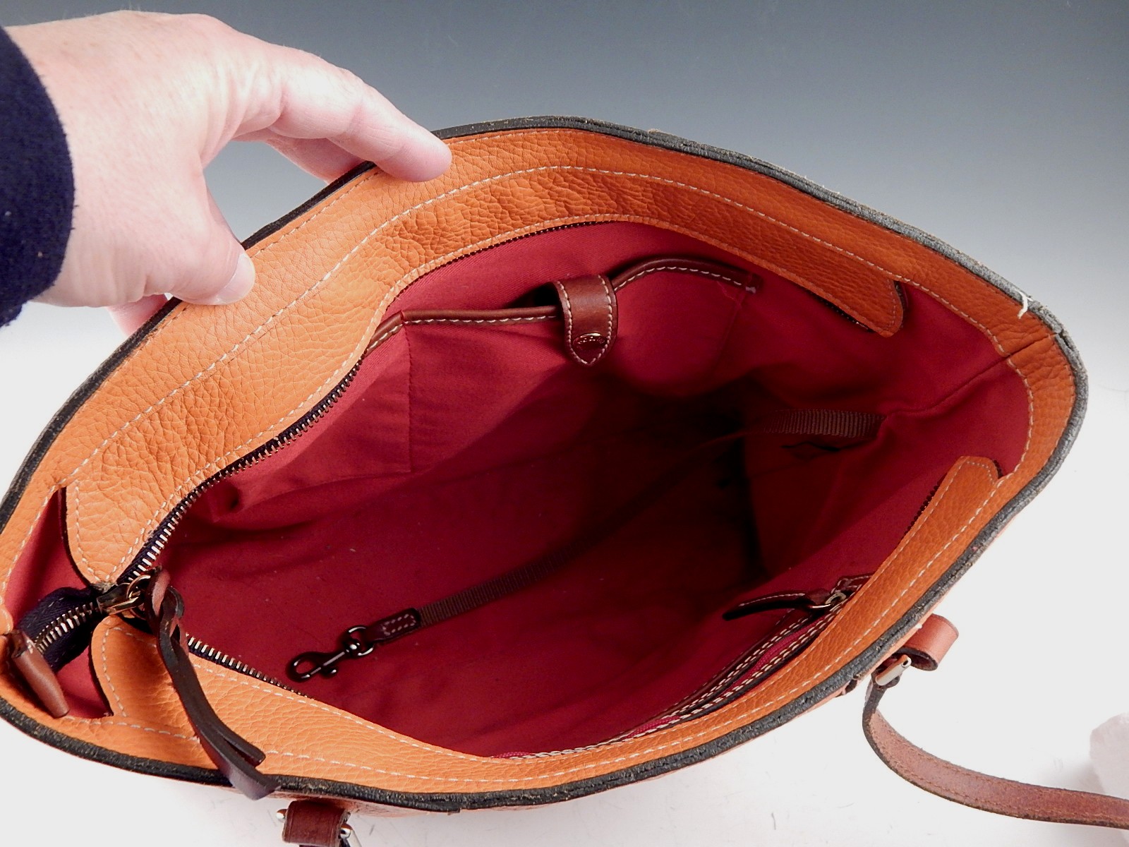 Dooney and Bourke Handbag Orange Leather EBTH