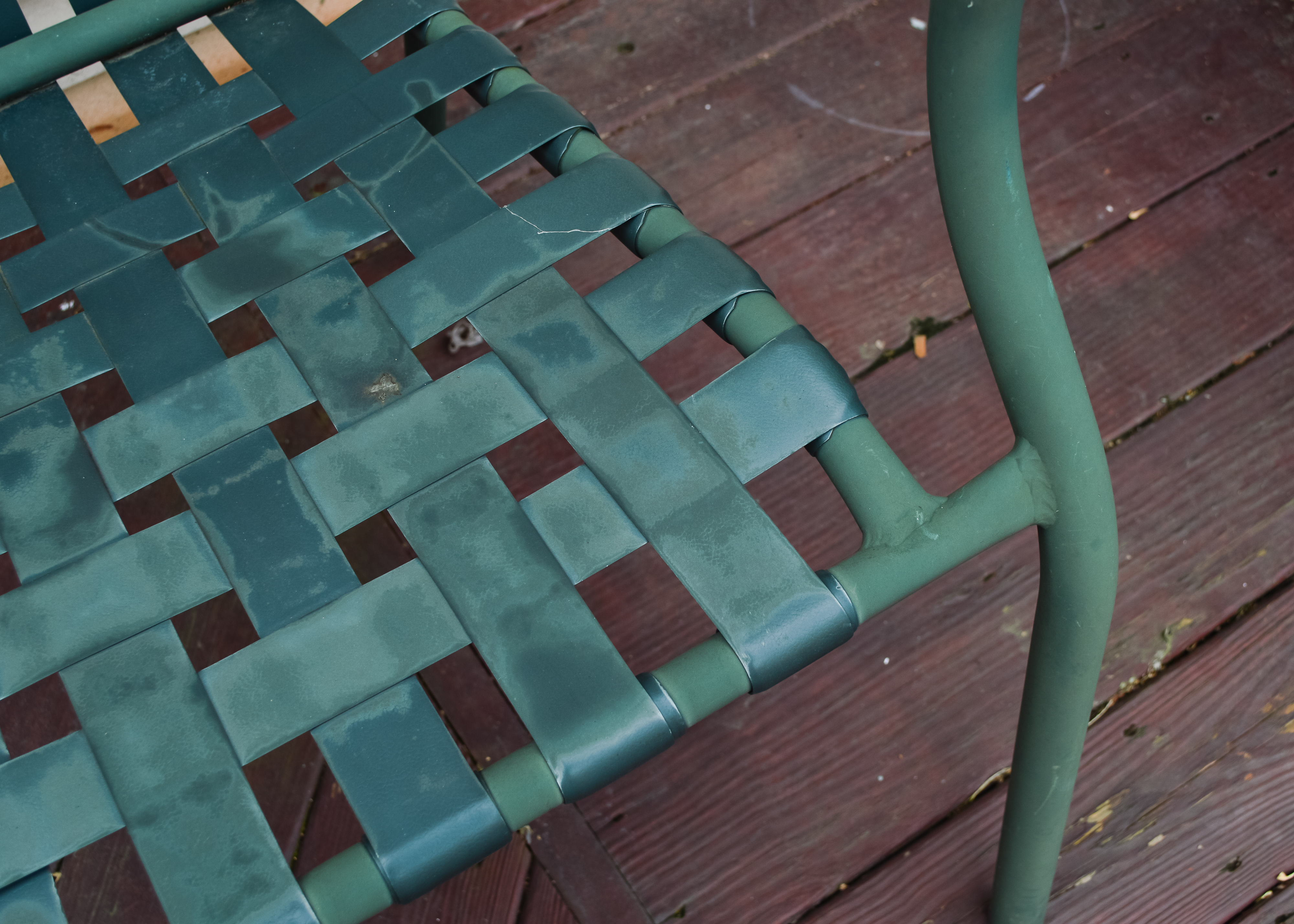 Four Forest Green Patio Chairs EBTH
