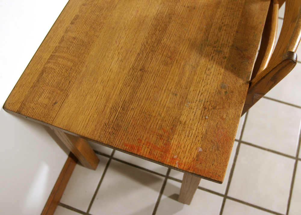 Child's Oak Table and Two Chairs EBTH