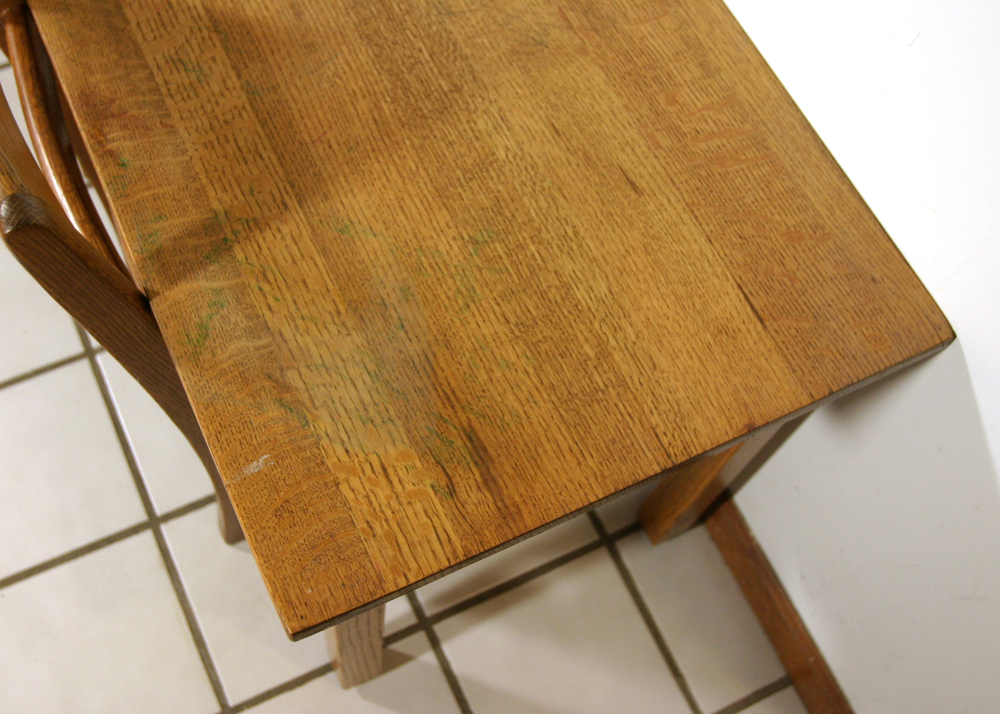 Child's Oak Table and Two Chairs EBTH
