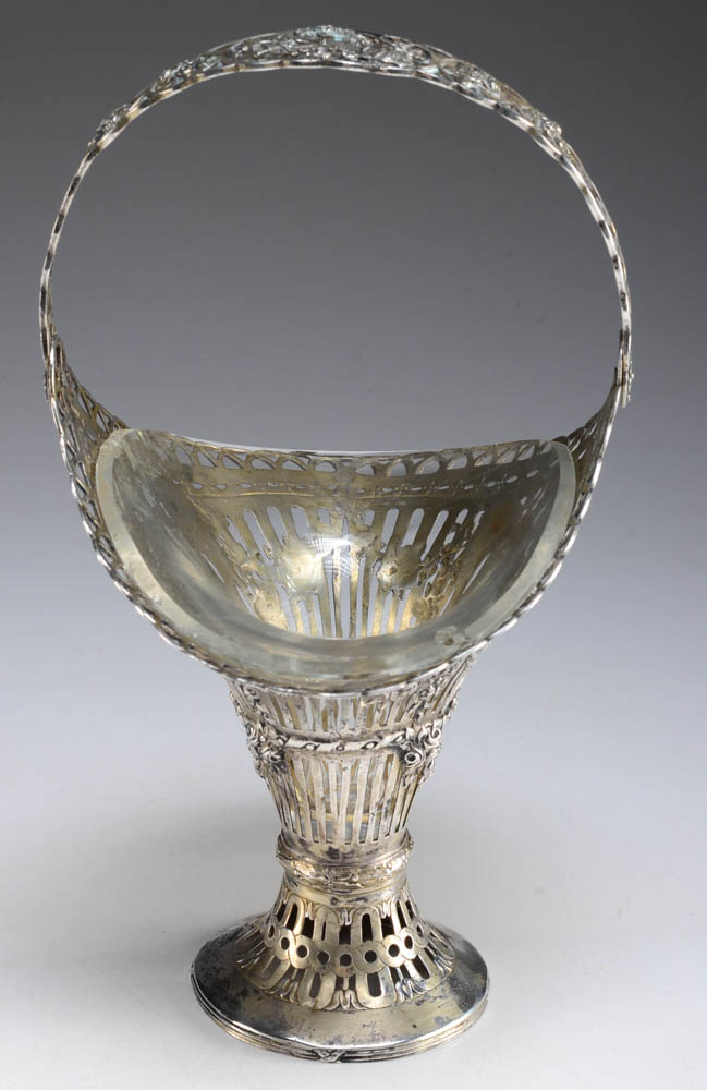 Antique 800 German Silver Bride Basket EBTH