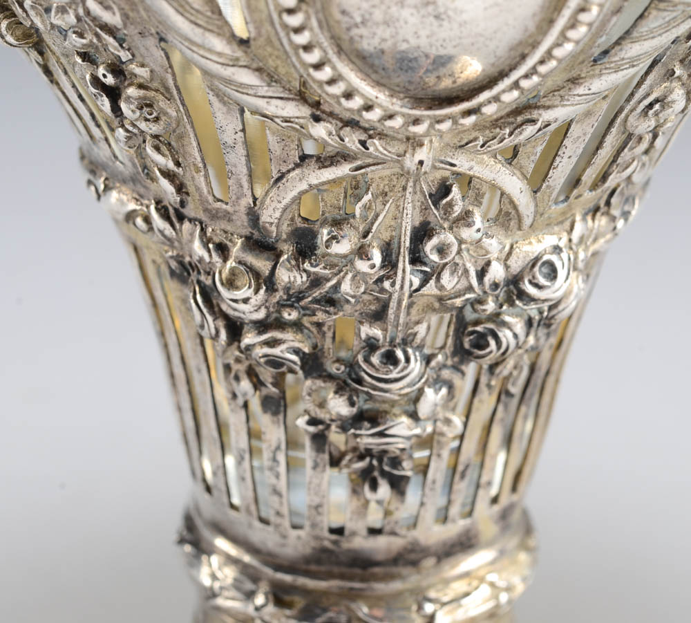 Antique 800 German Silver Bride Basket EBTH