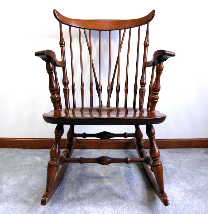 Nichols and Stone Windsor Style Wooden Rocking Chair EBTH