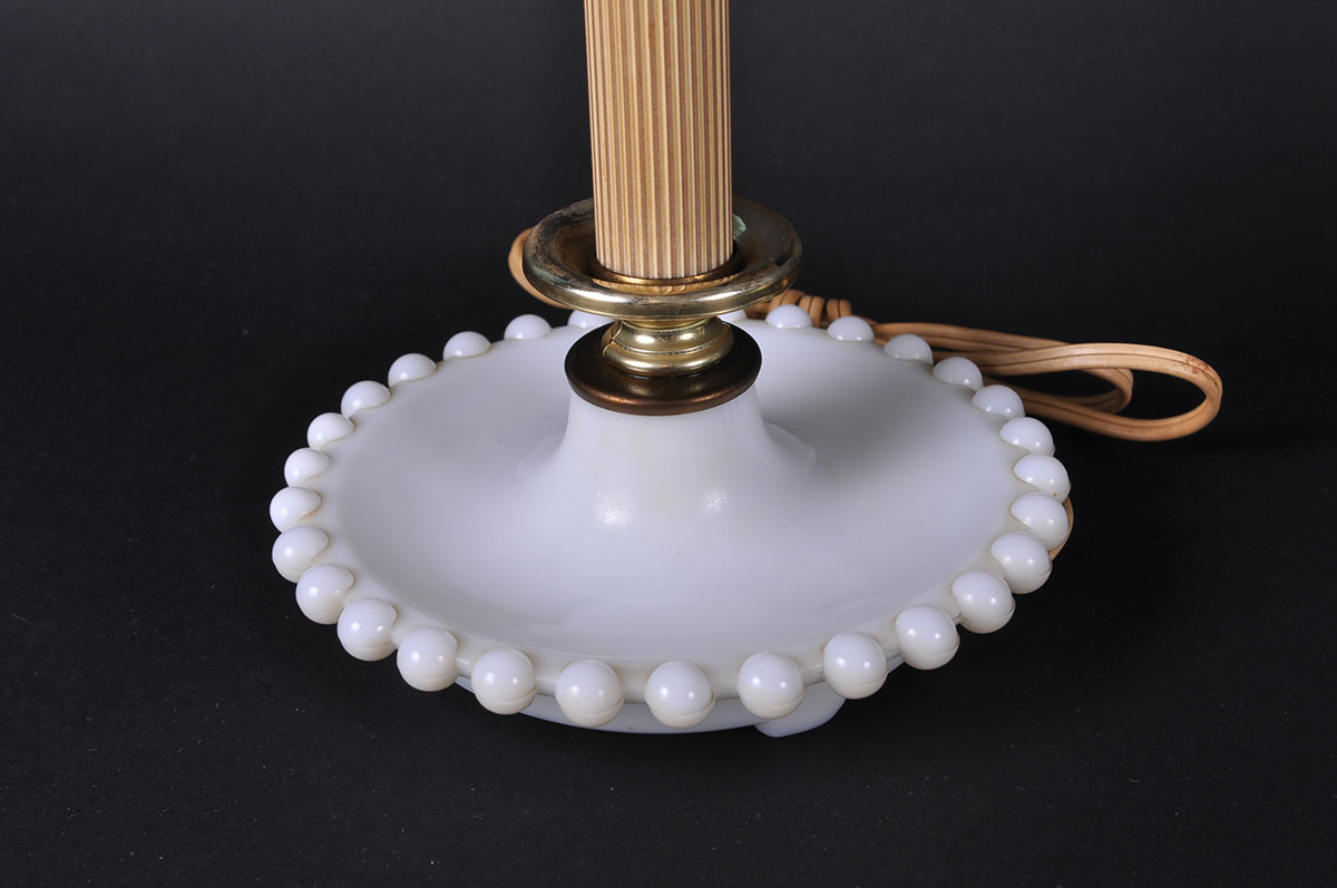 Vintage Irmi Nursery Lamps and Pair of Hobnail Milk Glass Boudoir Lamps