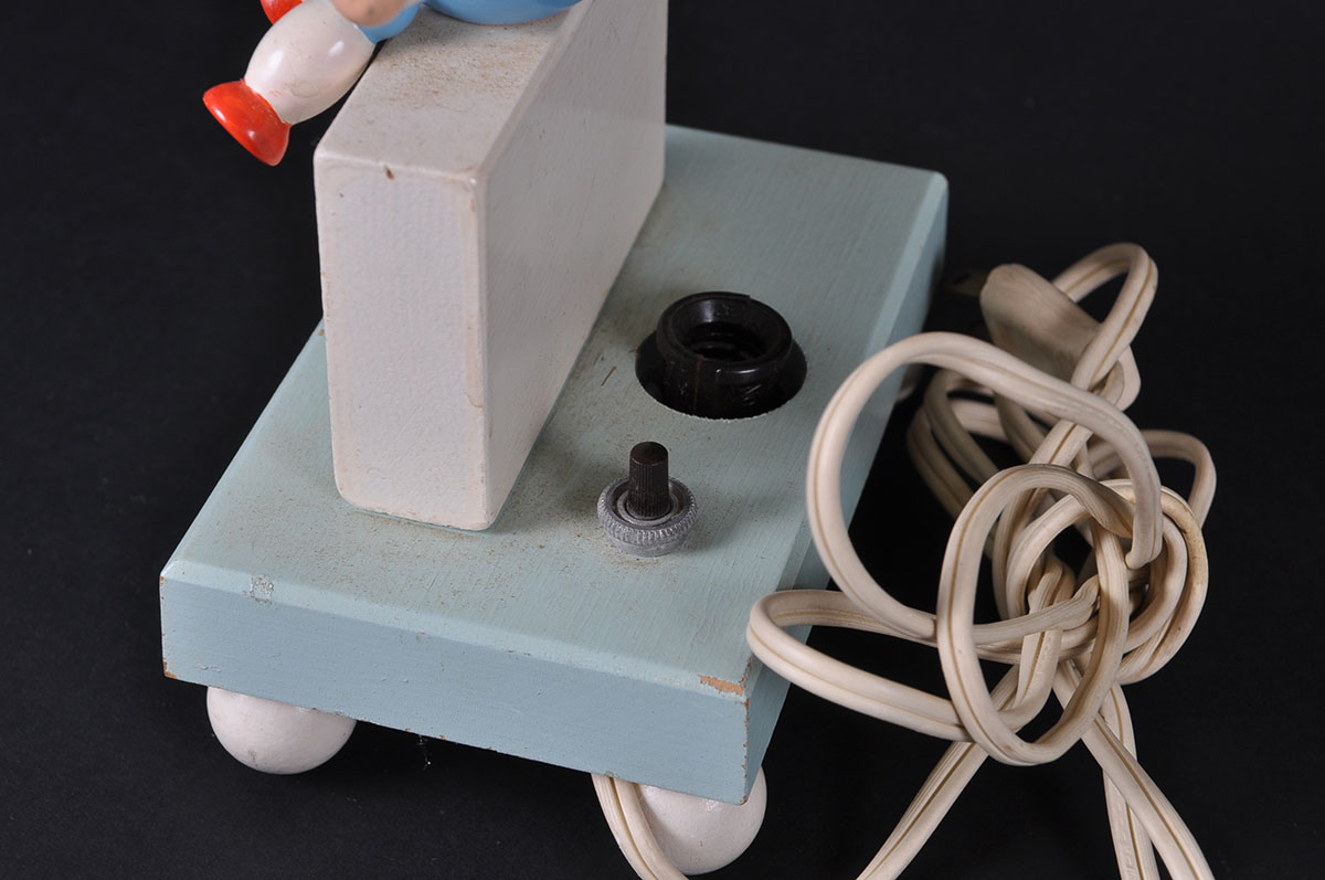 Vintage Irmi Nursery Lamps and Pair of Hobnail Milk Glass Boudoir Lamps