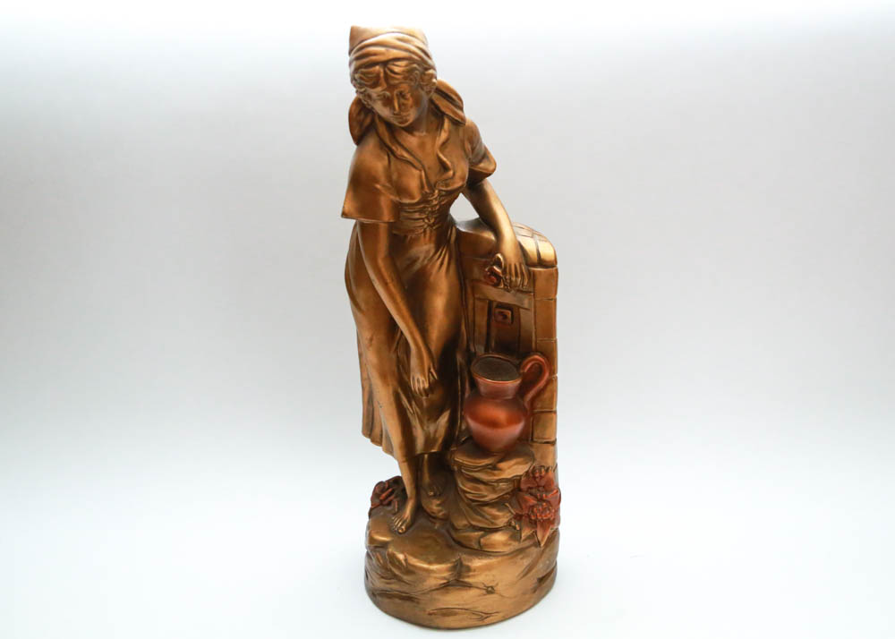 Ceramic Statue of Woman at Water Well EBTH