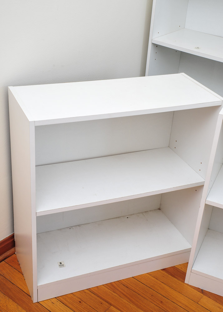 Quartet of White Laminate Shelving Units EBTH