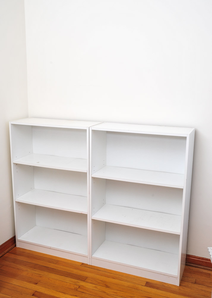 Quartet of White Laminate Shelving Units EBTH
