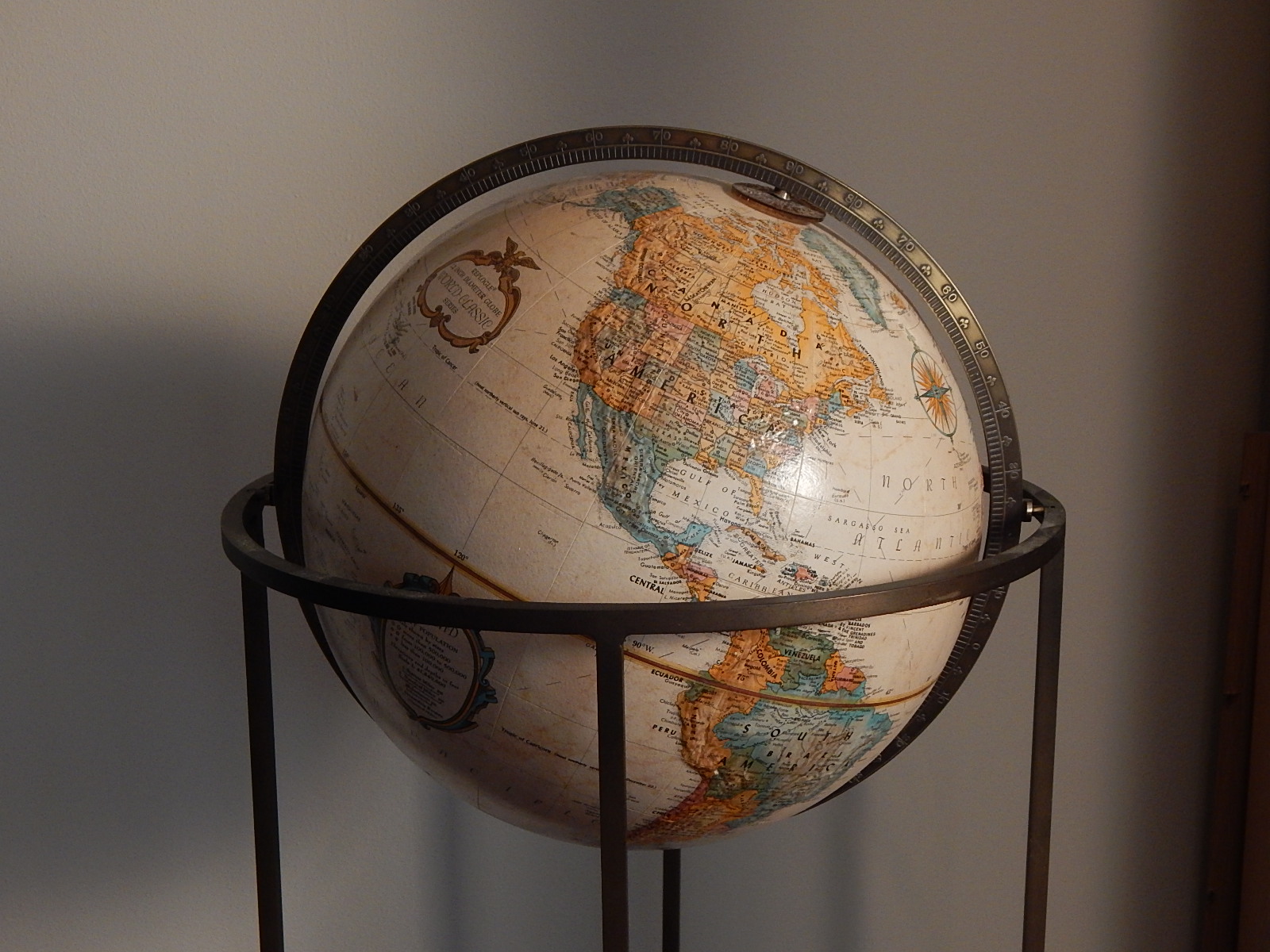 Mid Century Replogle Floor Globe On Stand Ebth