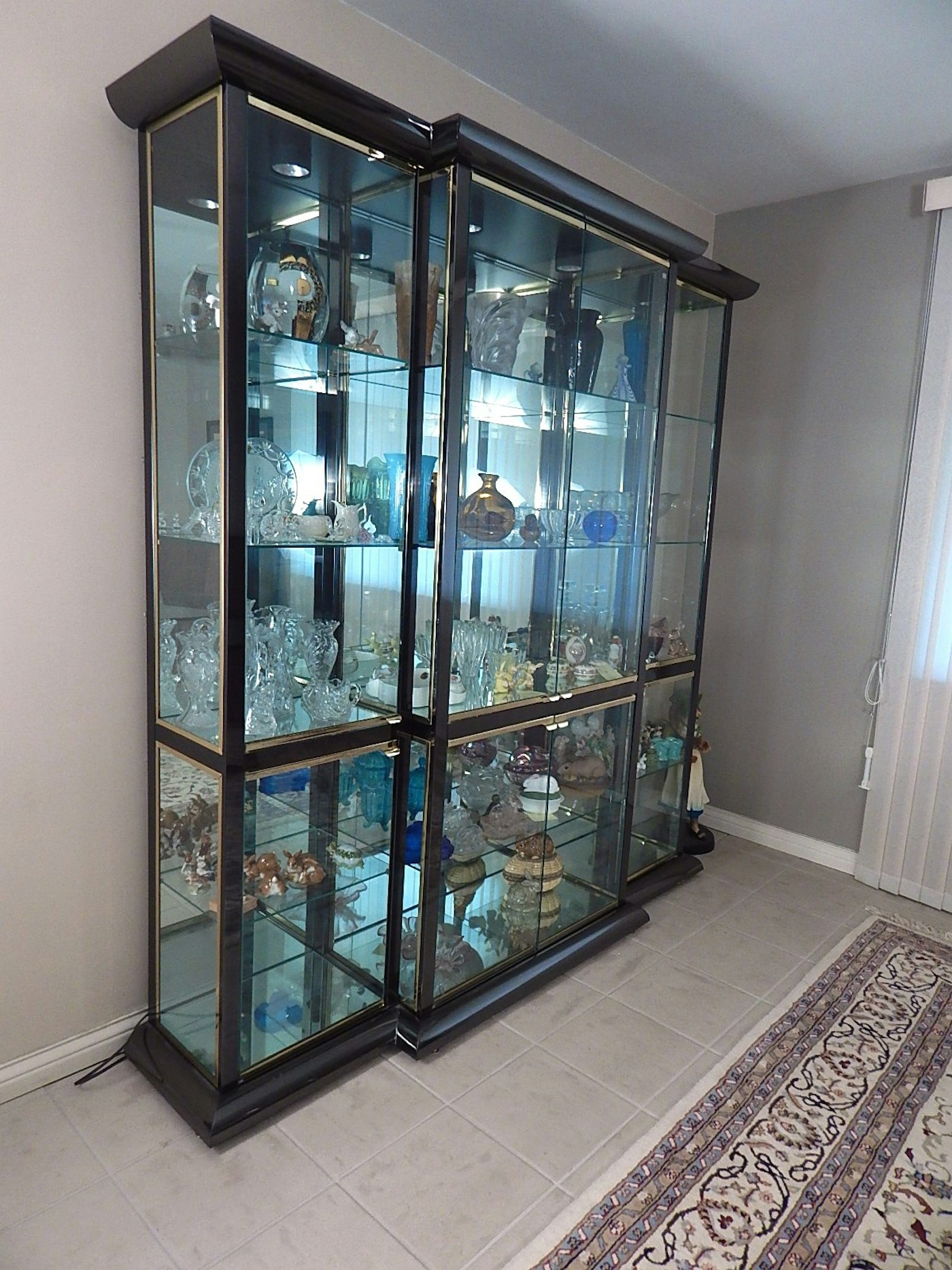 Large Contemporary Glass Display China Cabinet Ebth