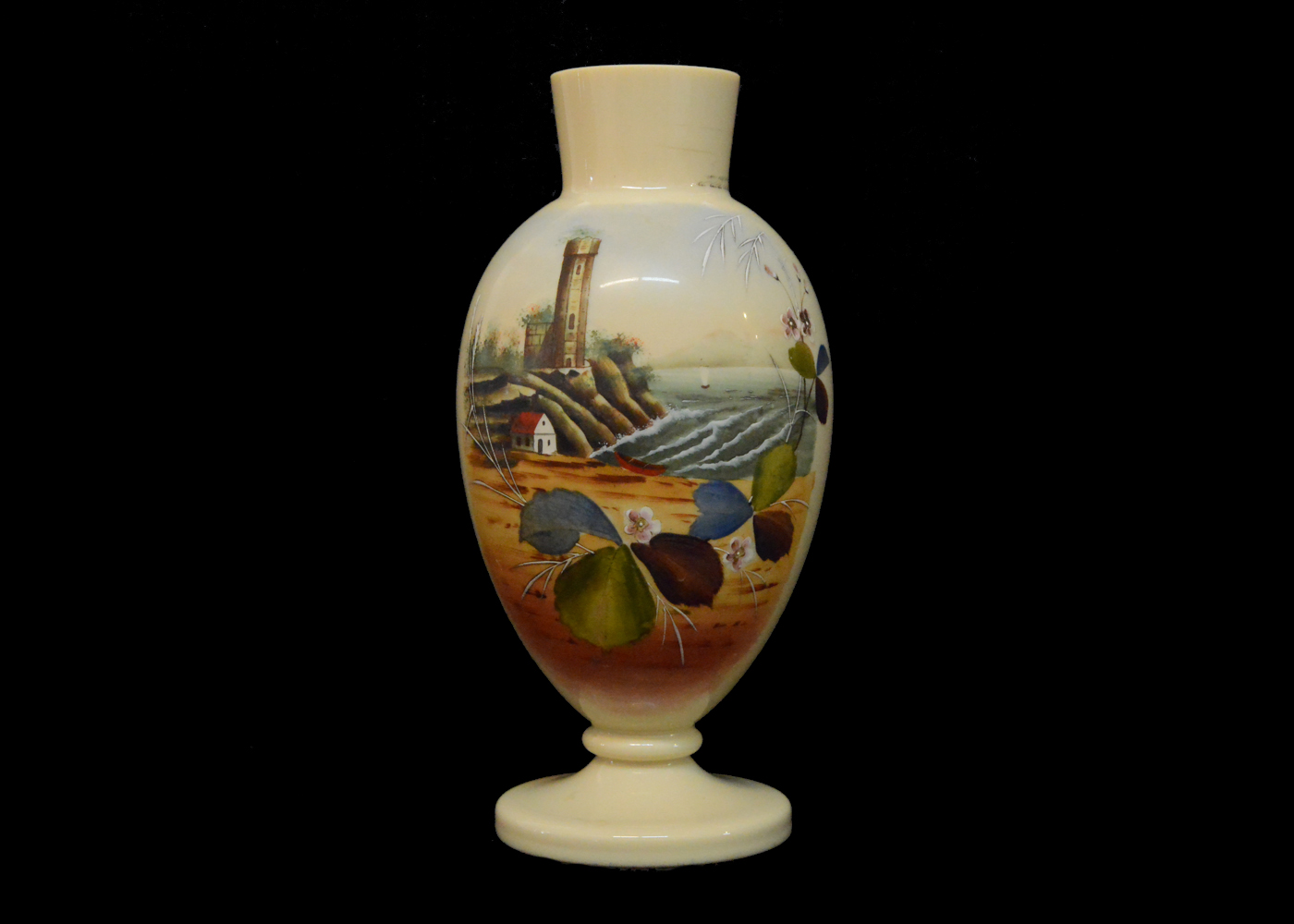 Bristol Art Glass Vase with Enamel EBTH