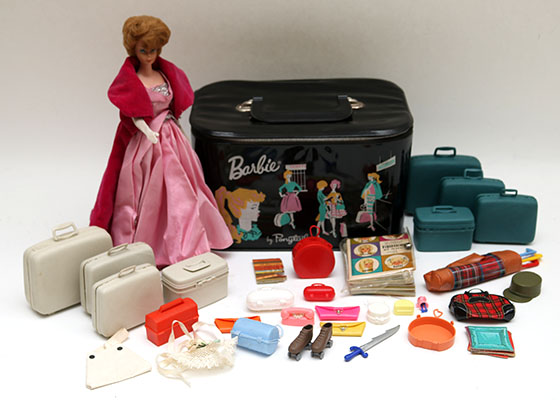 Vintage Midge Doll with Barbie Train Case and Luggage EBTH