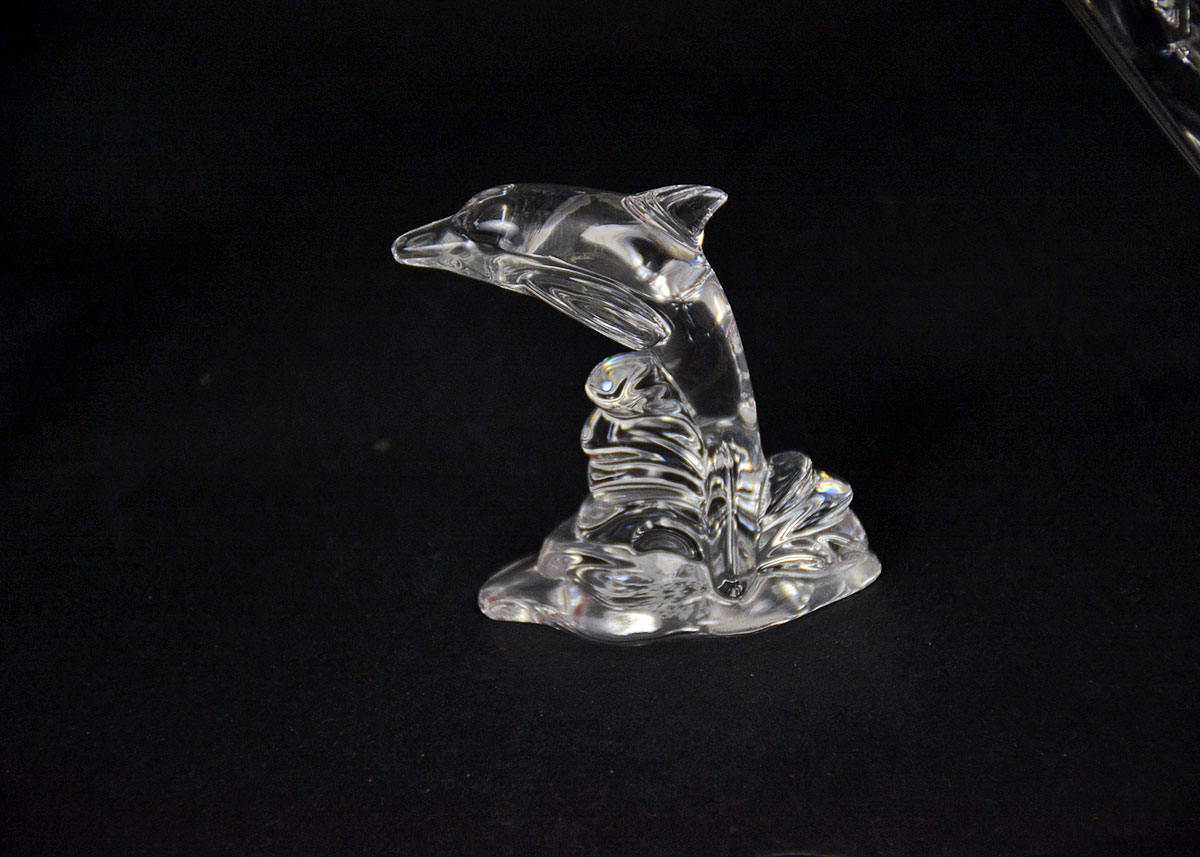 Crystal Lenox Bowl, Dolphin with Studio Nova Vase EBTH