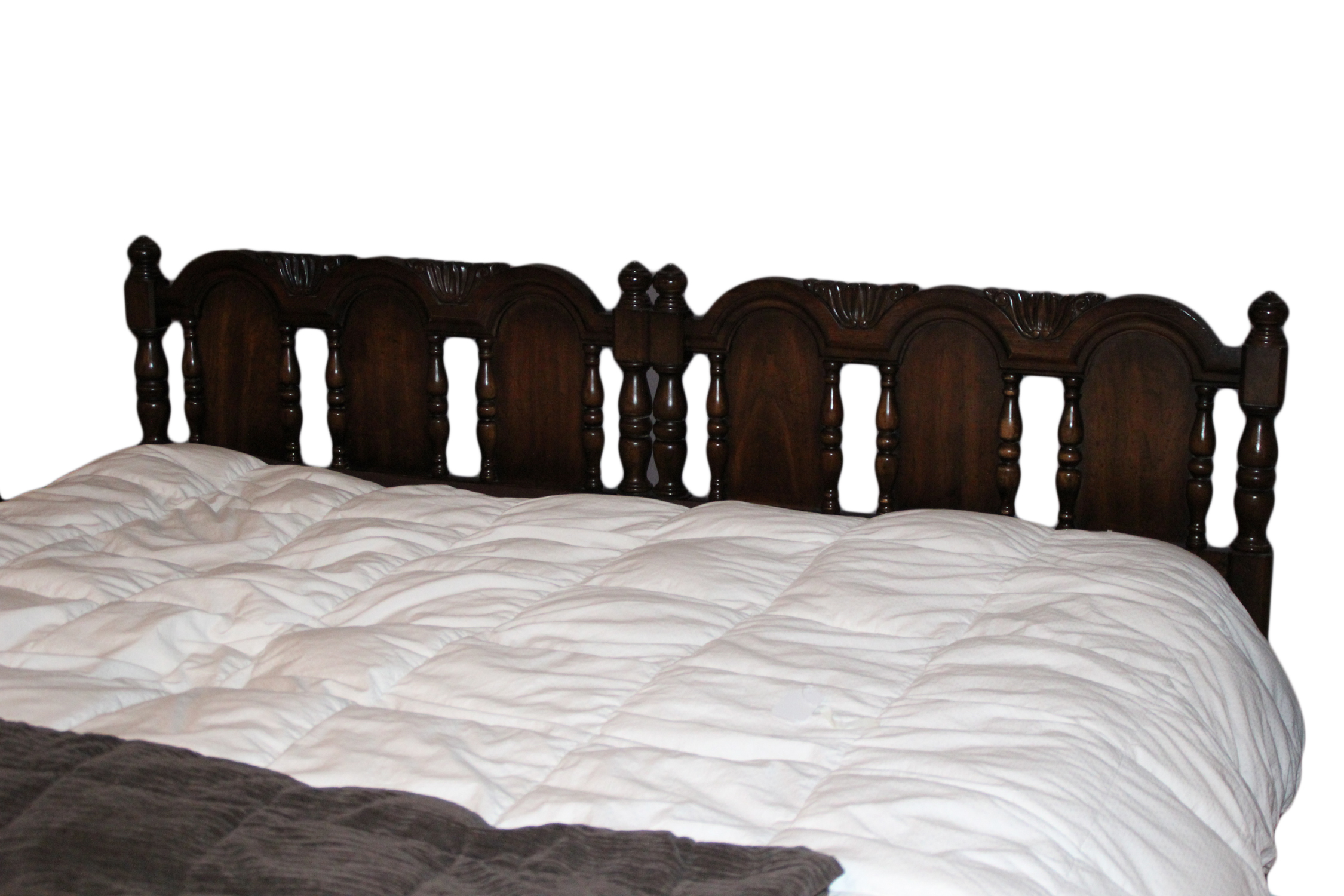 Vintage Wooden Bed and Bedside Table EBTH