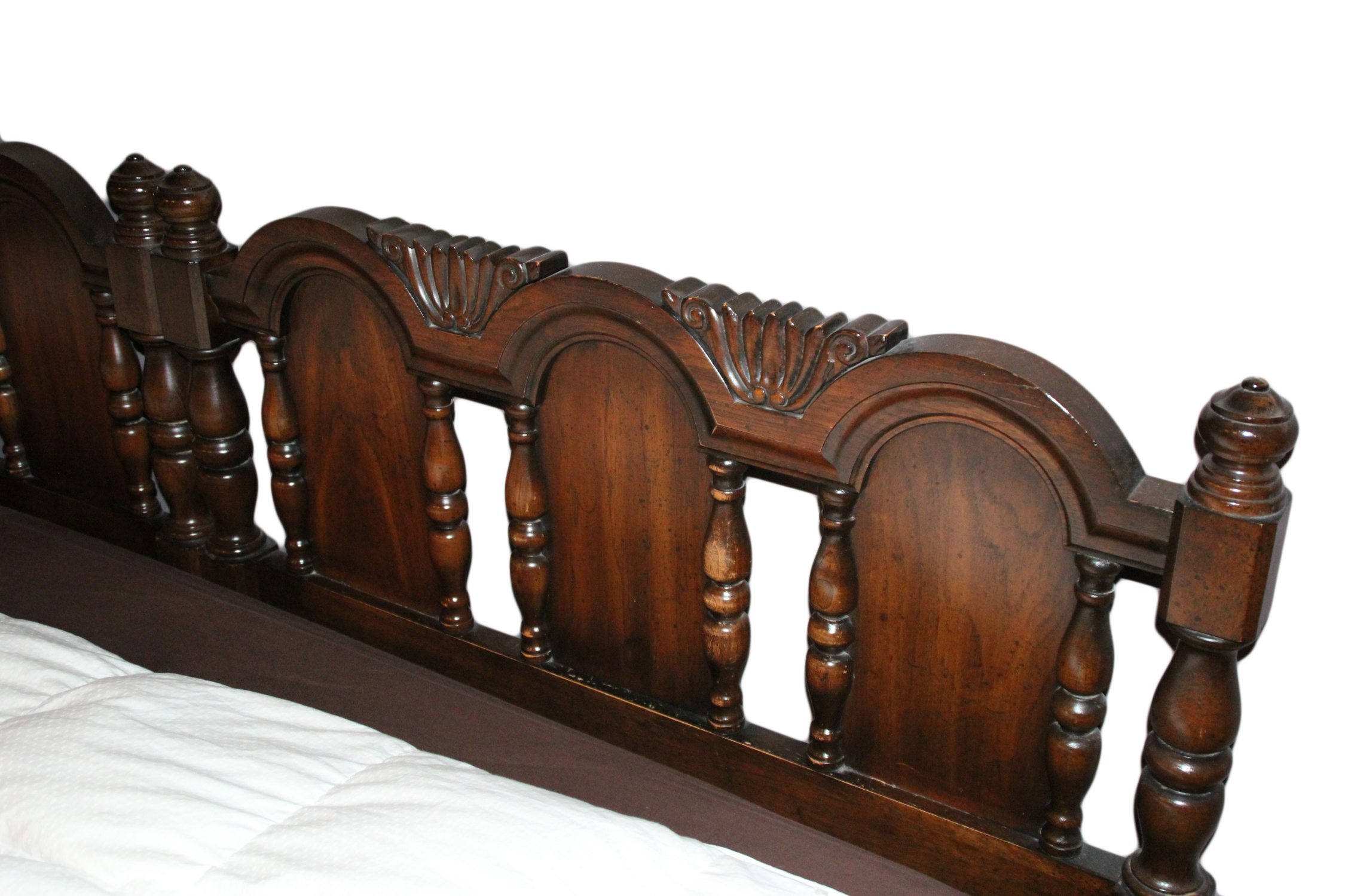 Vintage Wooden Bed and Bedside Table EBTH