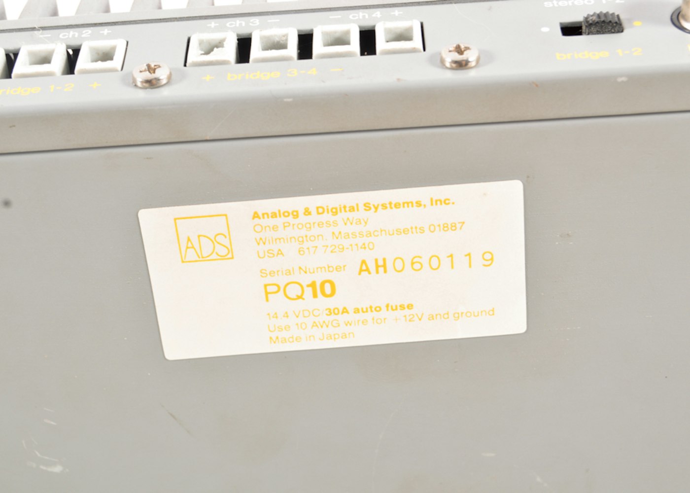 ADS PQ10 Power Plate System Car Audio Speaker Amplifier : EBTH