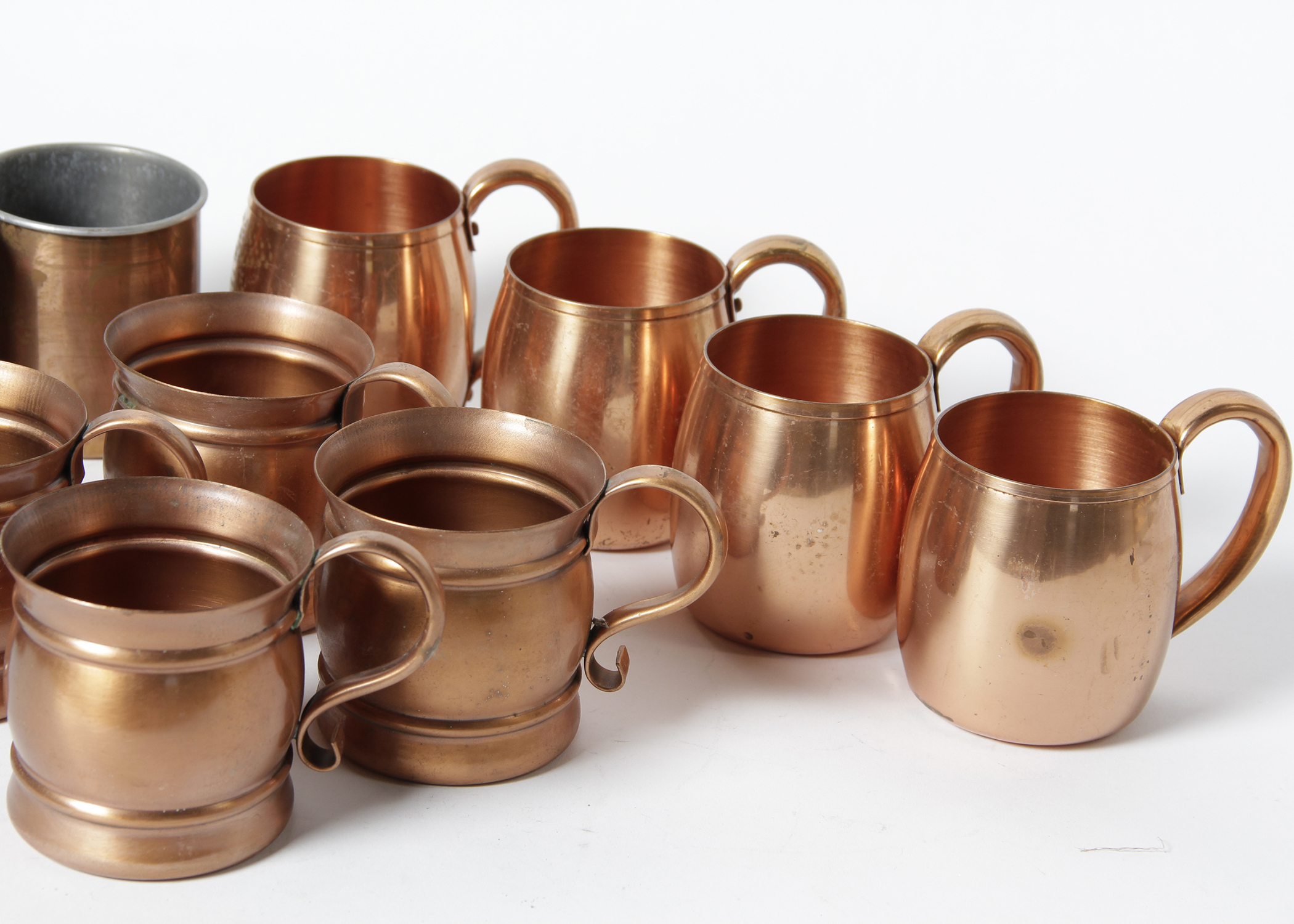 Collection of Twelve West Bend, Coppercaft and Gregorian Copper Mugs EBTH