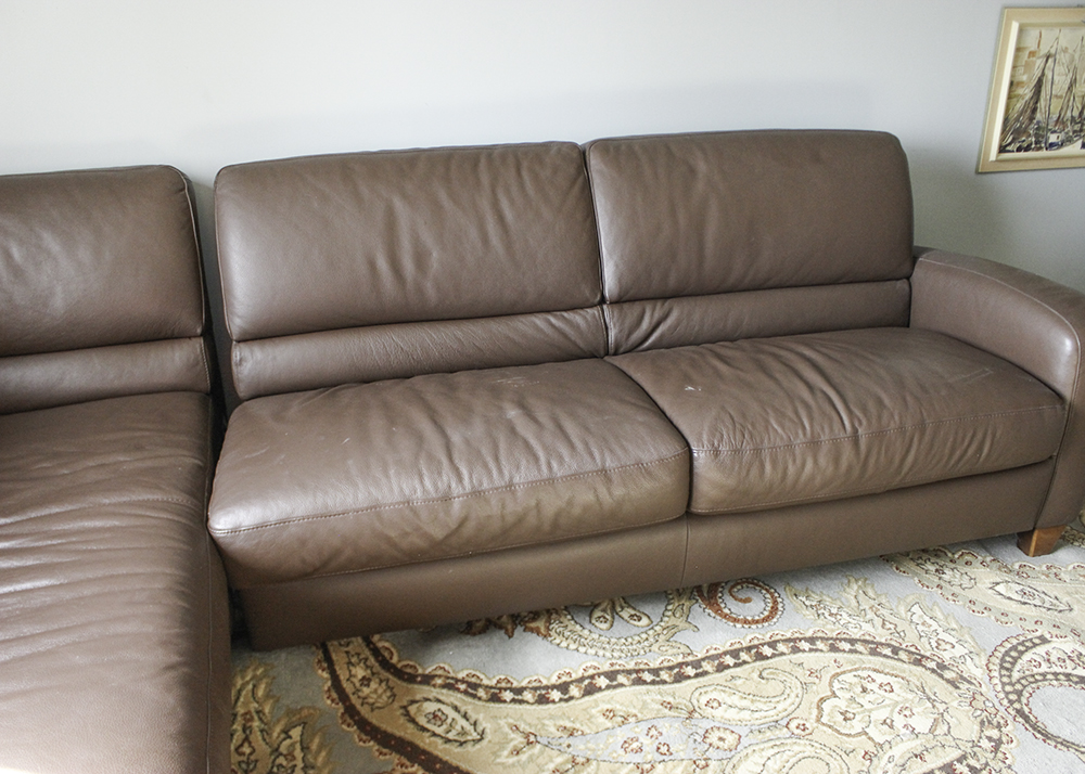 Italsofa Leather Sectional Sleeper Sofa EBTH