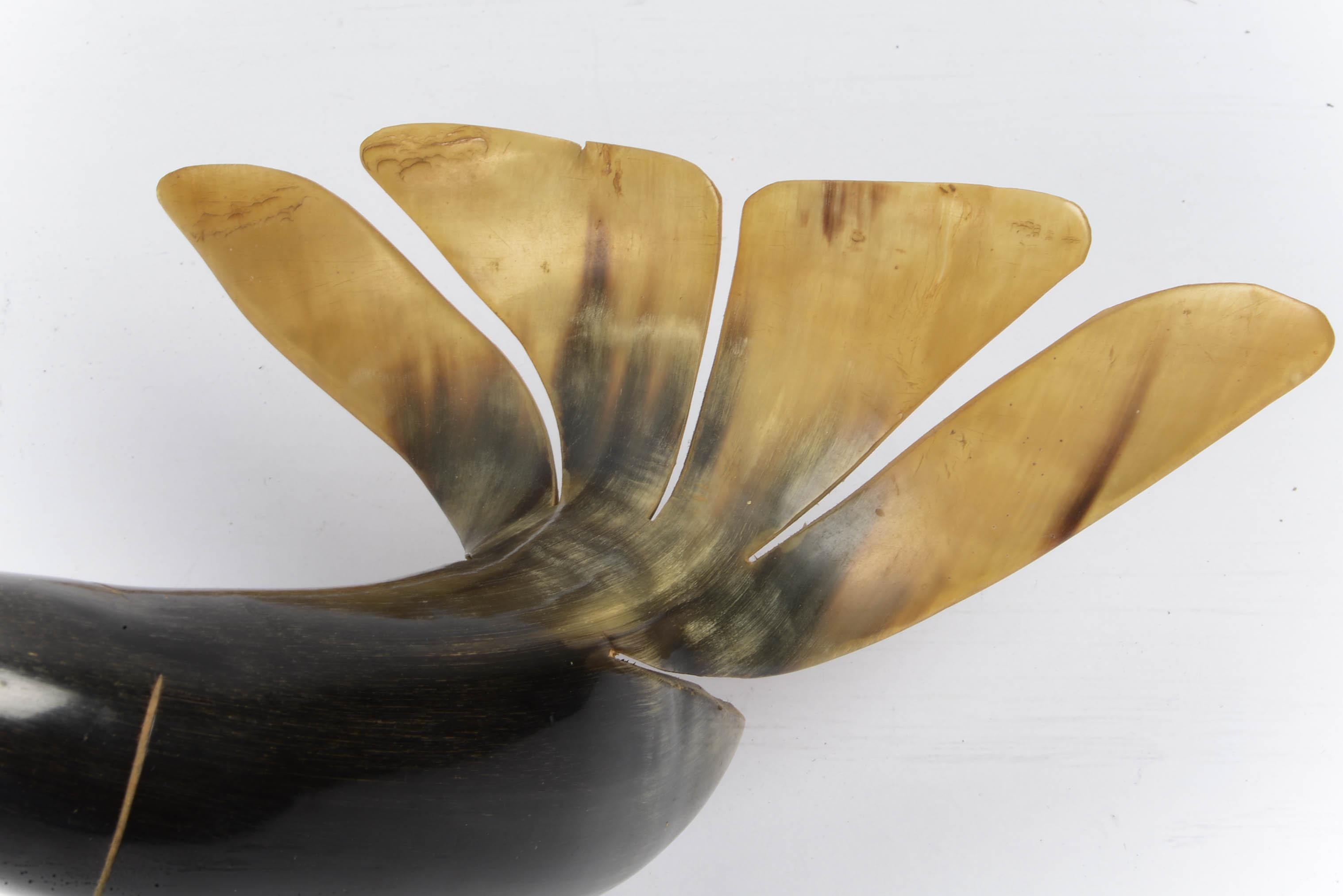 Pair of Vintage Horn Carved Birds EBTH