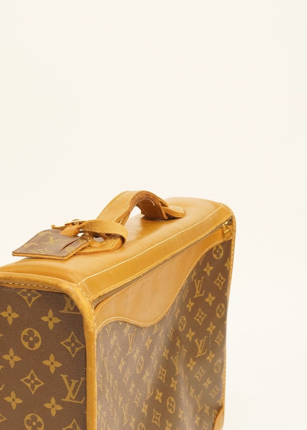 French Louis Vuitton Leather Traveling Attache Suitcase Case - Ruby Lane