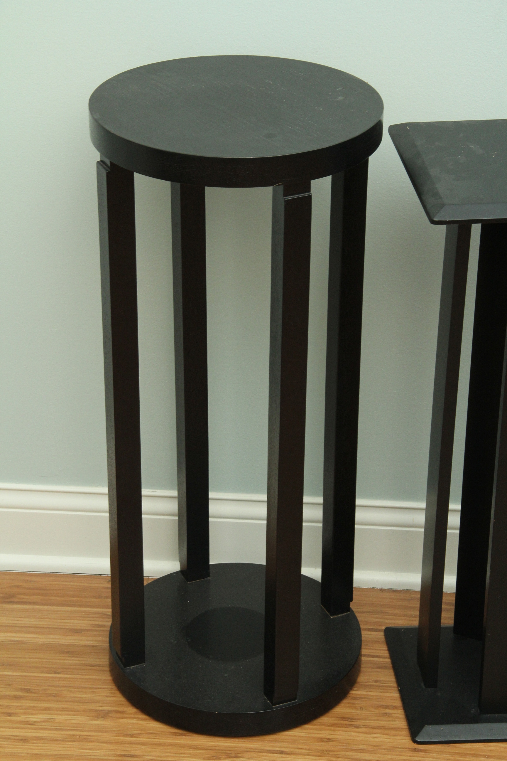 Pair of Black Wooden Accent Tables EBTH