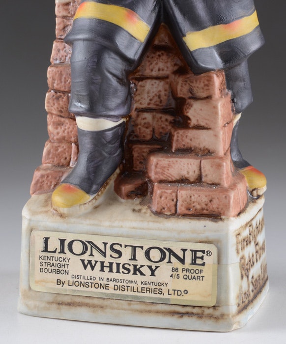 Lionstone Fireman Whiskey Decanters EBTH lionstone-fireman-whiskey-decanters-ebth
