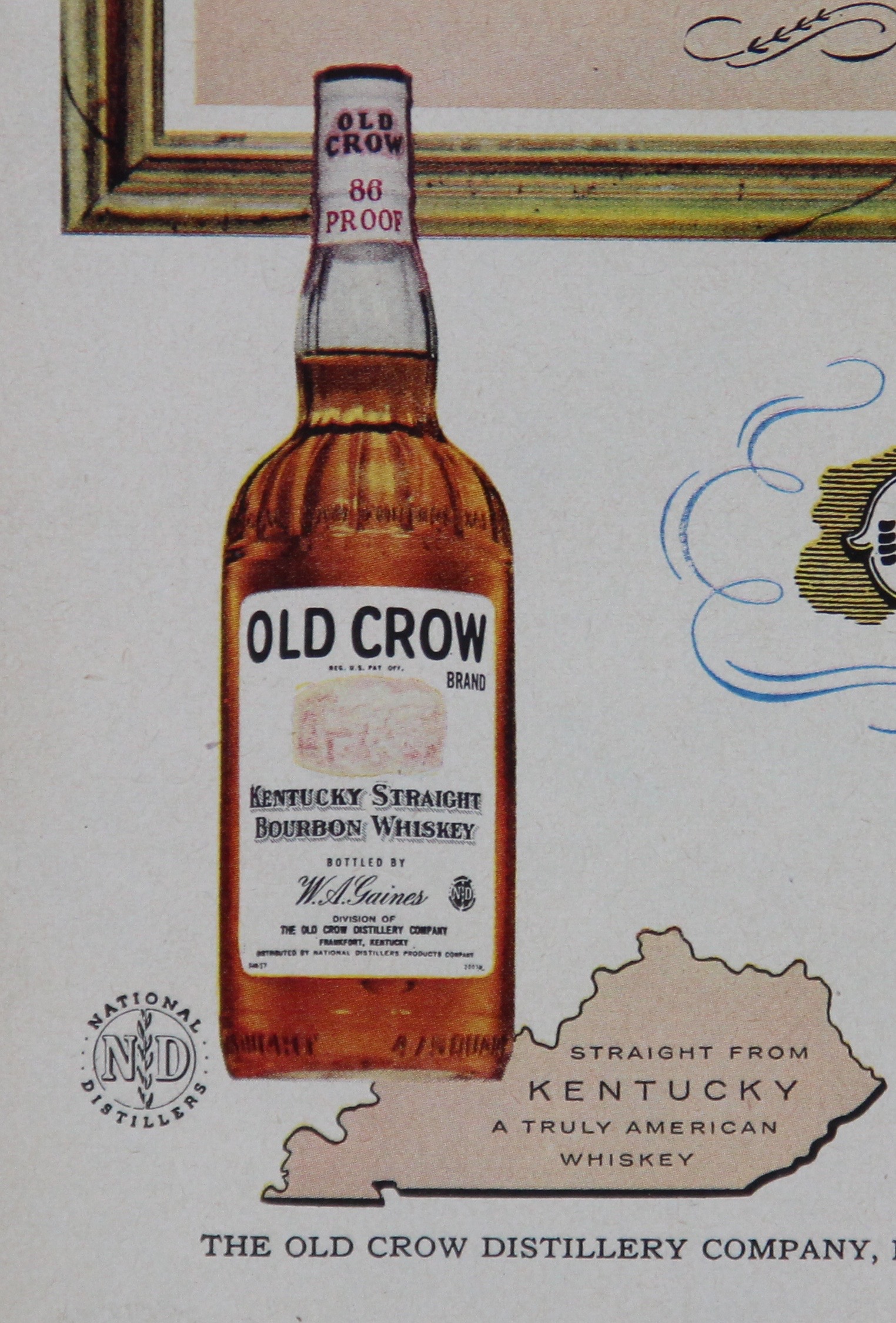 Original 1942 Daniel ster Old Crow Bourbon Whiskey Advertisement EBTH