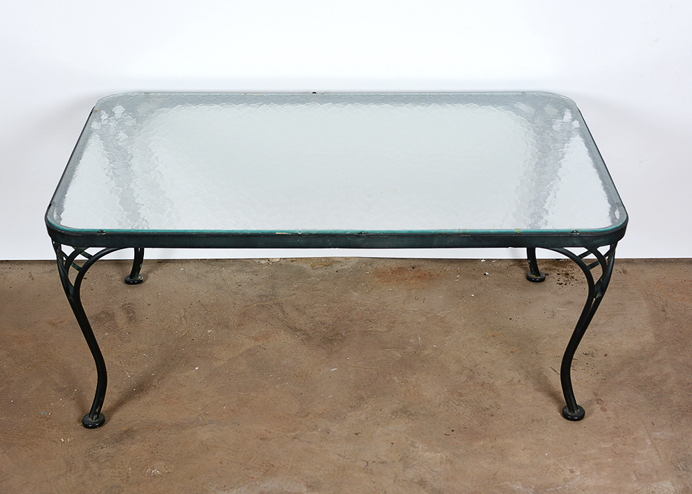 Hammered Glass Top Patio Coffee Table EBTH