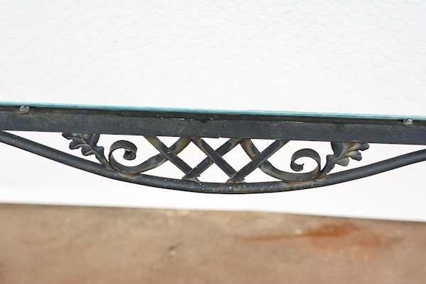 Textured Glass Top Patio Table : EBTH