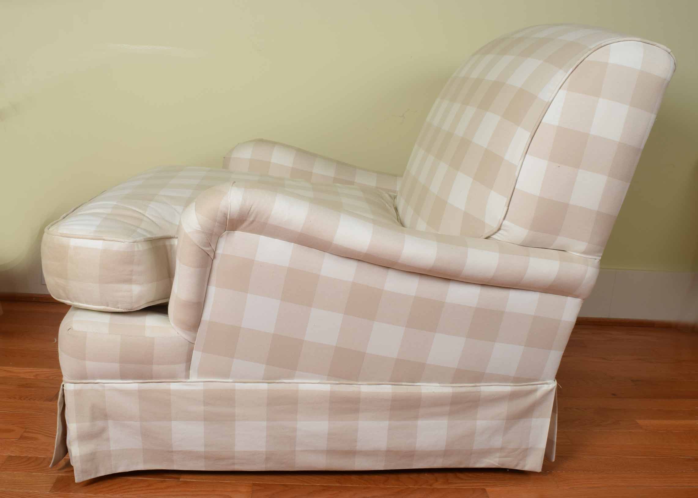 Tan and Cream Buffalo Check Armchair | EBTH