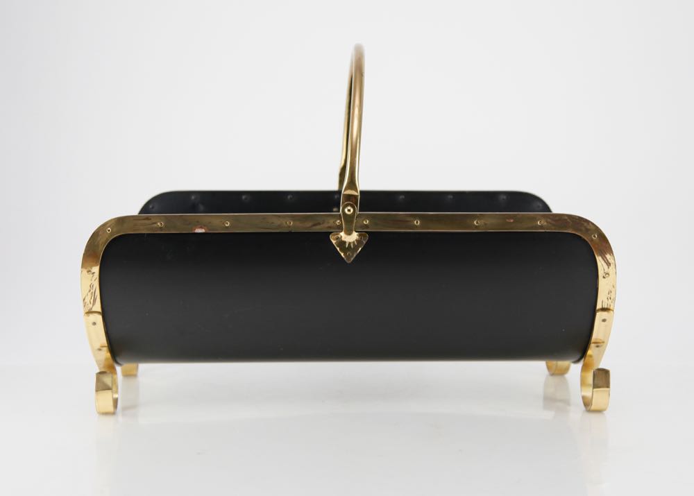 Brass Trimmed Log or Magazine Rack EBTH