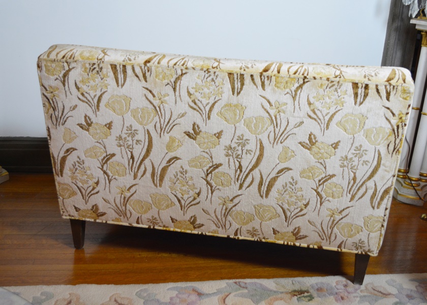 Armless Floral Upholstered Settee EBTH