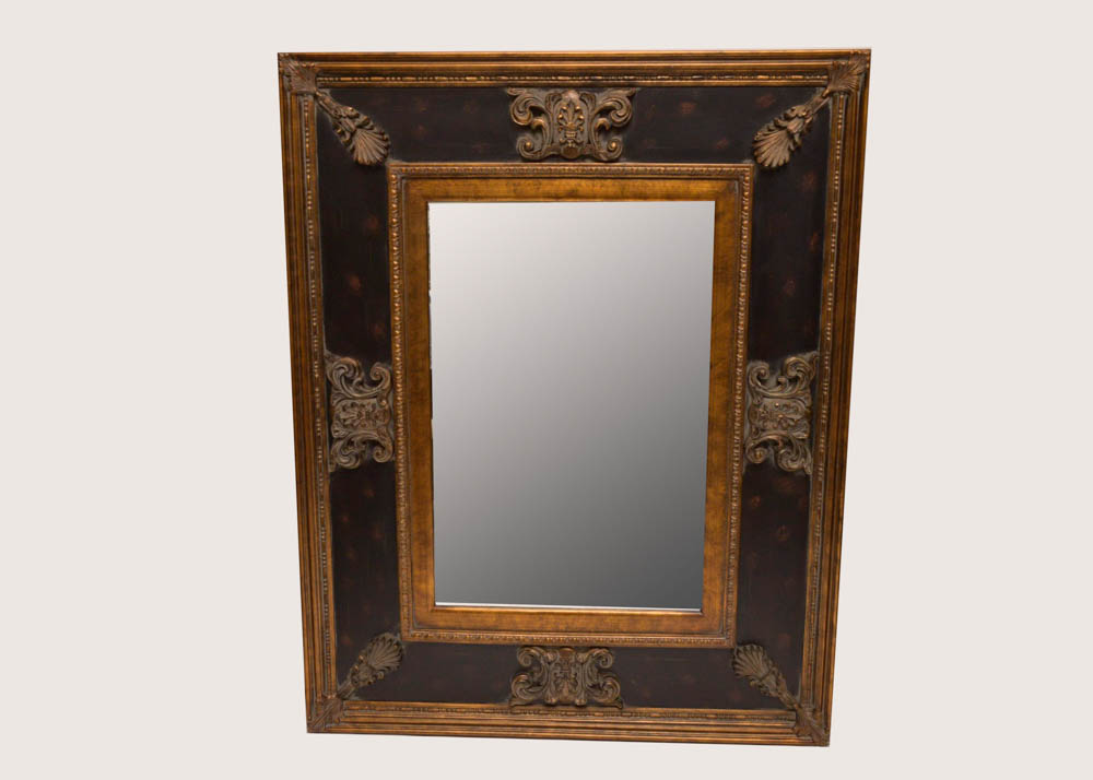 Framed Beveled Glass Wall Mirror EBTH