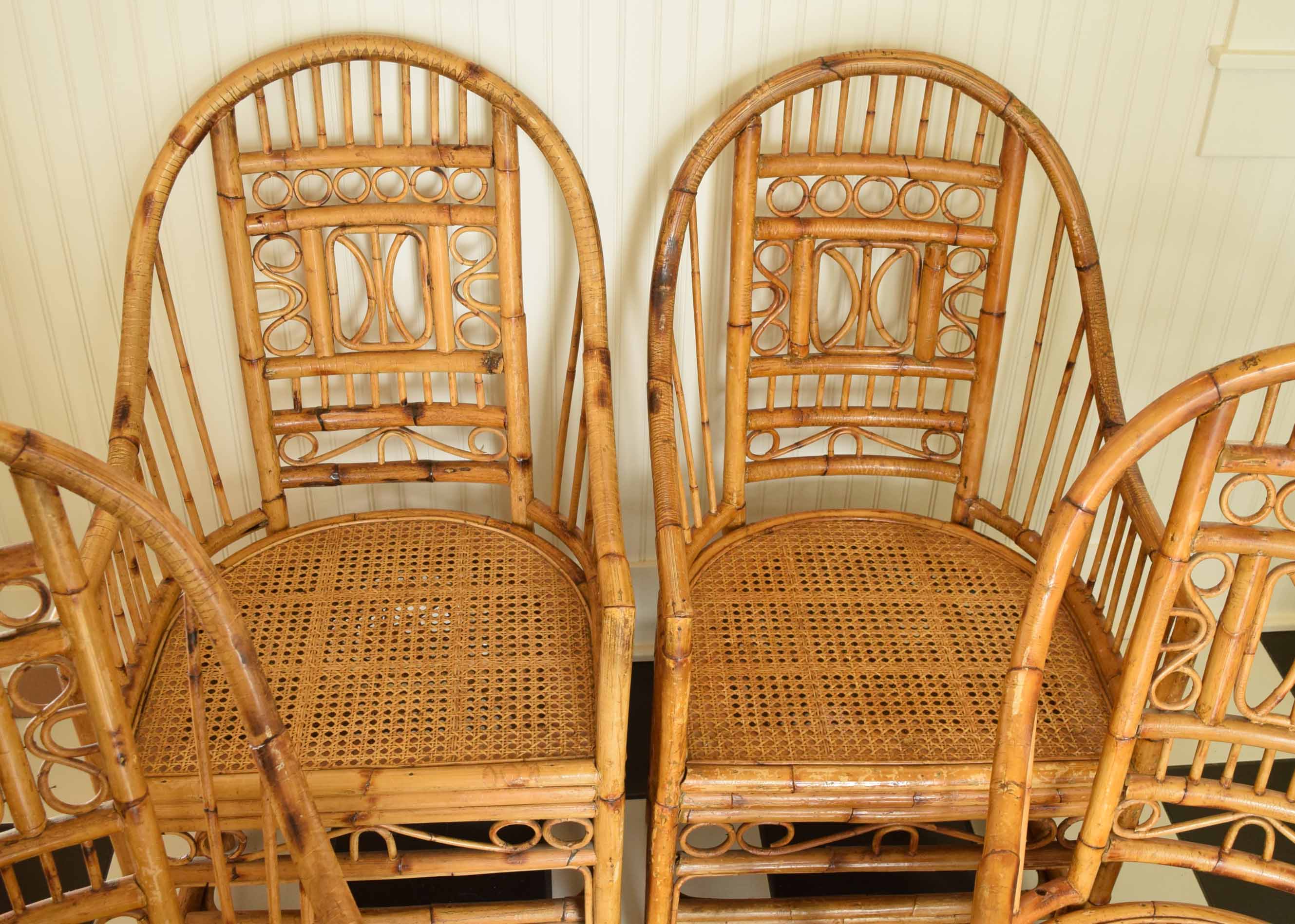 Four Bamboo and Cane Chairs EBTH
