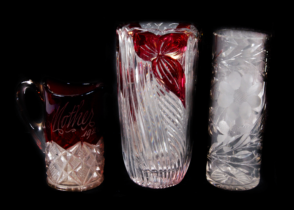Trio of Decorative Glass Vessels EBTH