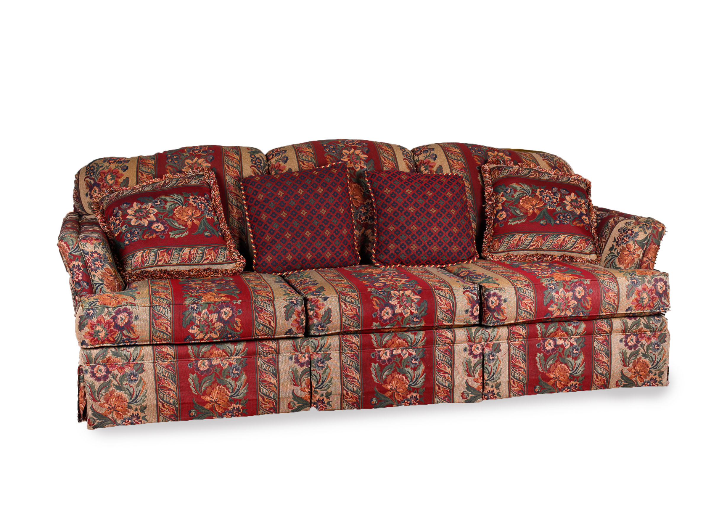 Haverty Furniture Co. Floral Striped Sofa EBTH
