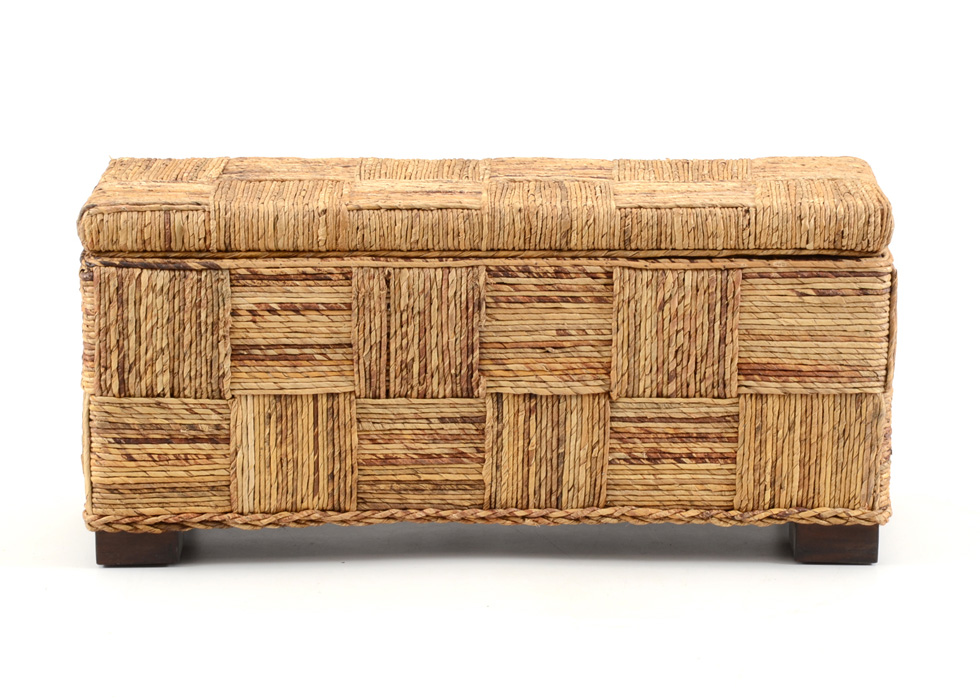 Woven Jute Storage Bench EBTH