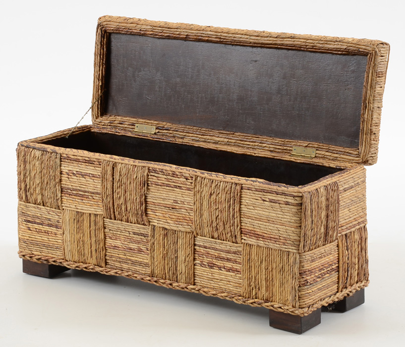 Woven Jute Storage Bench EBTH