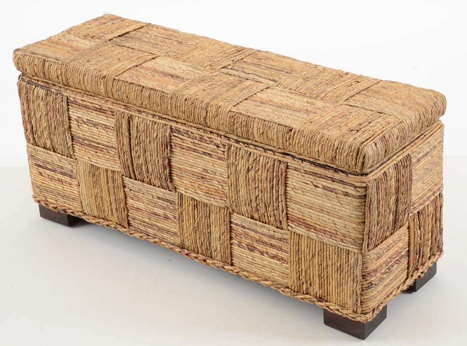 Woven Jute Storage Bench EBTH