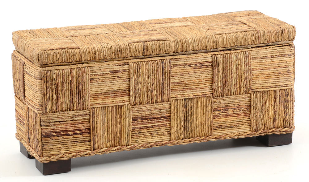 Woven Jute Storage Bench EBTH