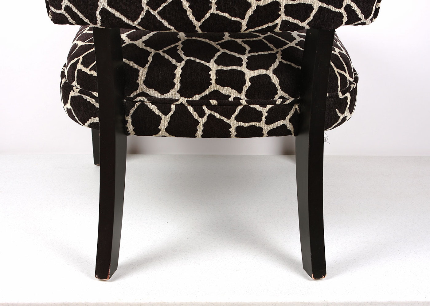 Black and White Giraffe Print Upholstered Accent Chair EBTH