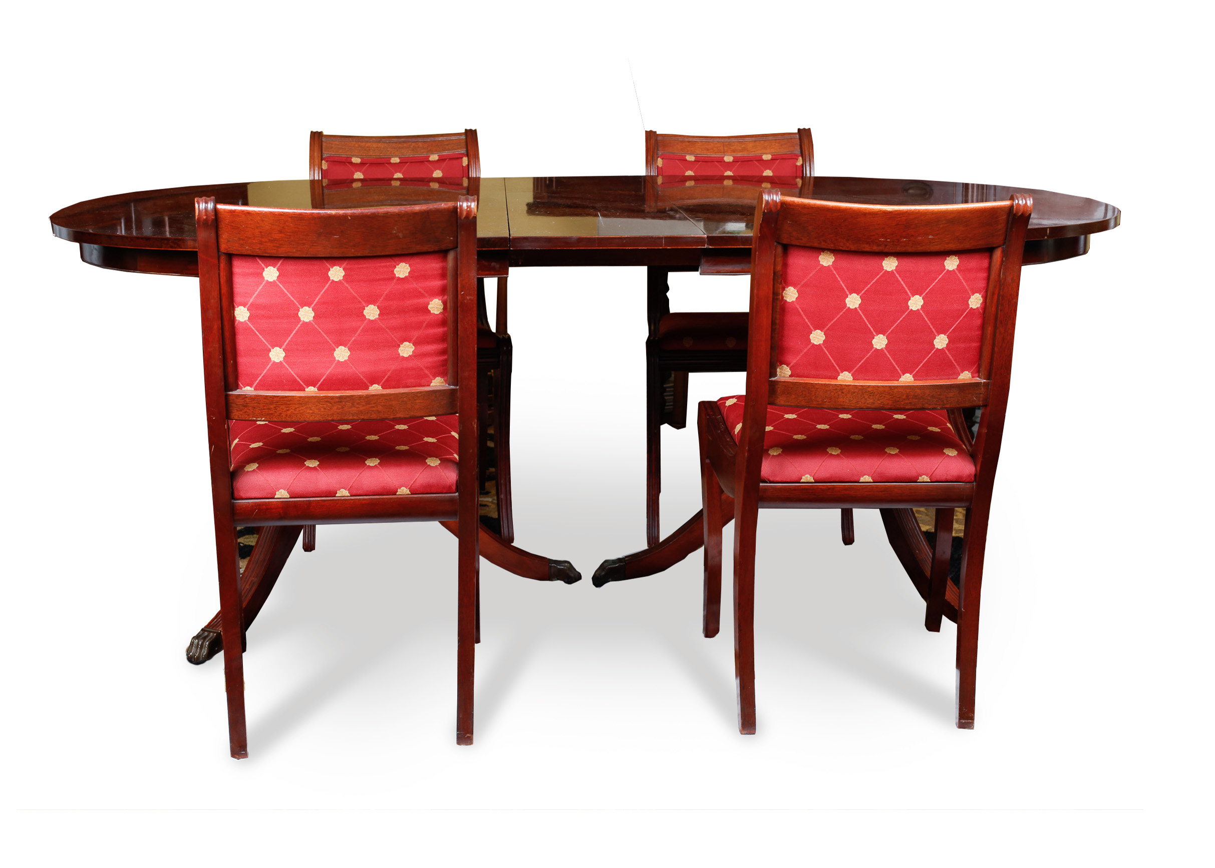 Duncan Phyfe Reproduction Mahogany Dining Table and Chairs EBTH