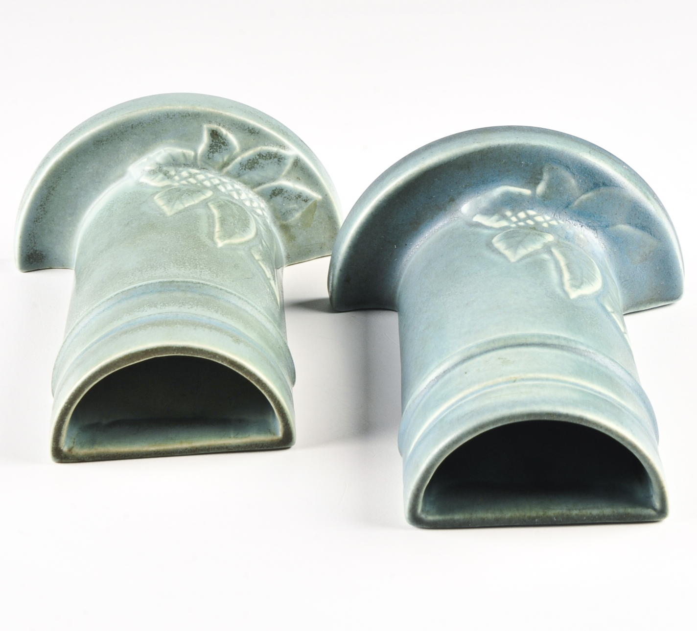 Pair of 1952 Rookwood Pottery Flower Vase Bookends EBTH