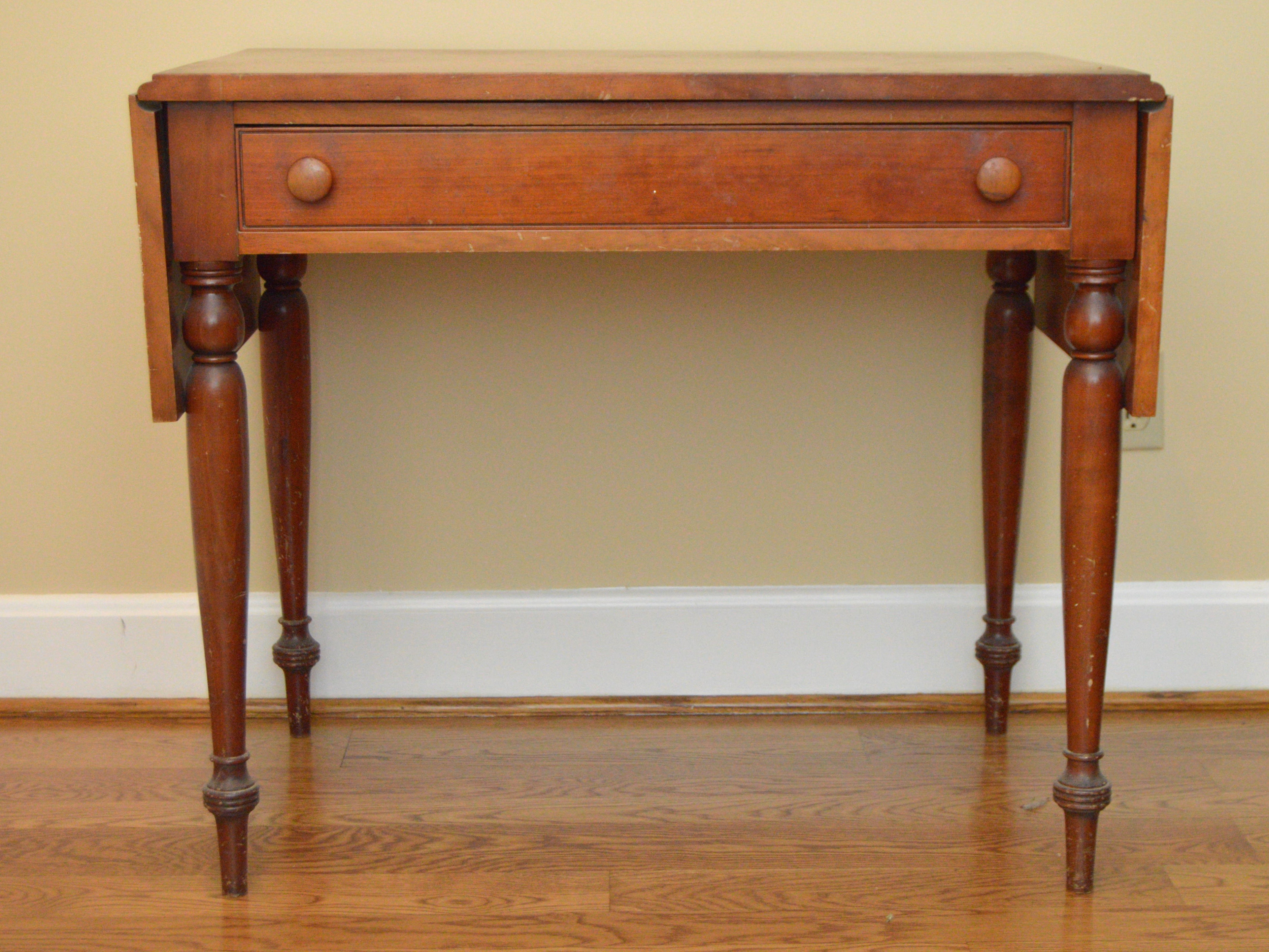 Walnut Drop Leaf End Table EBTH