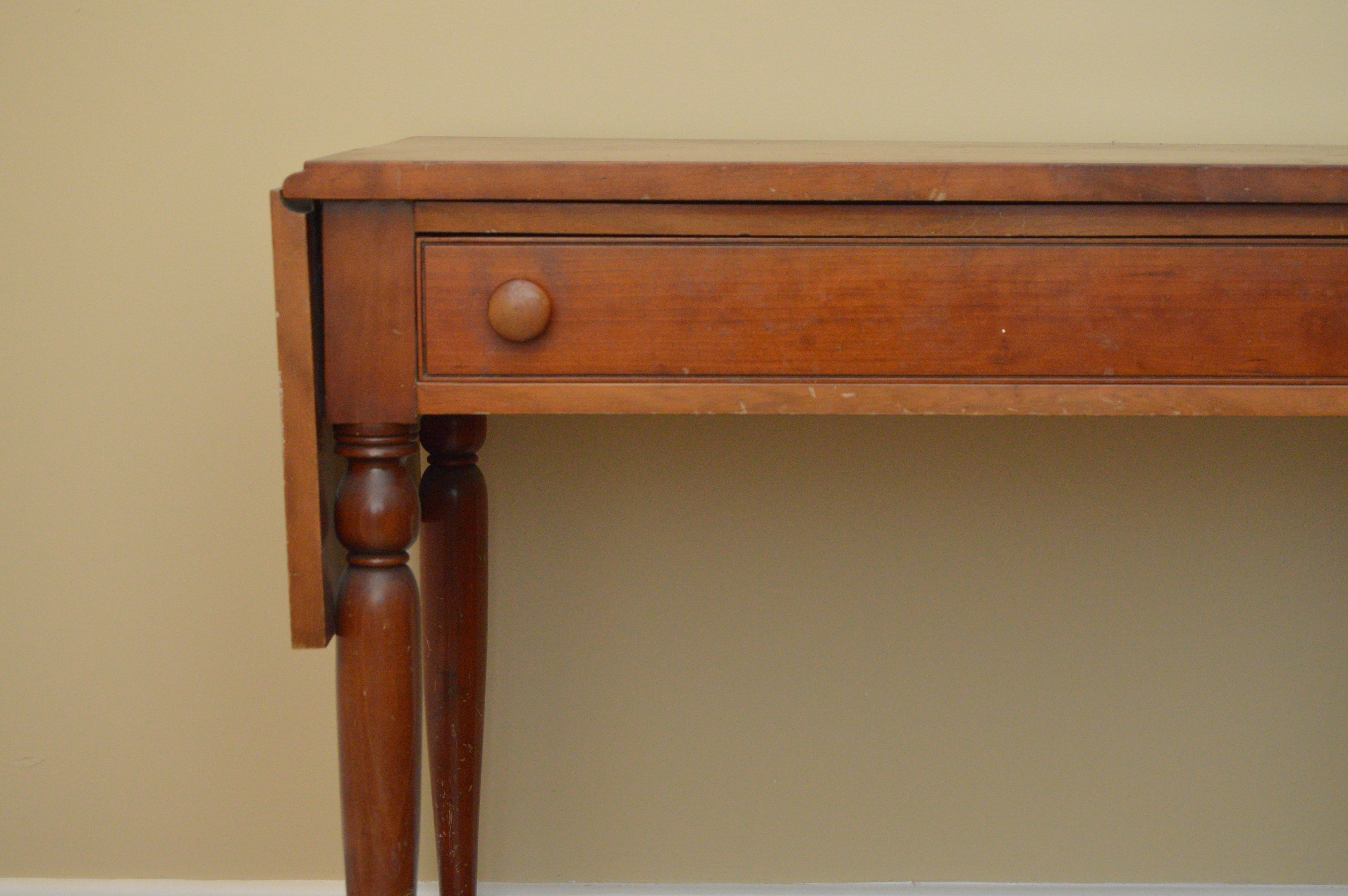 Walnut Drop Leaf End Table EBTH