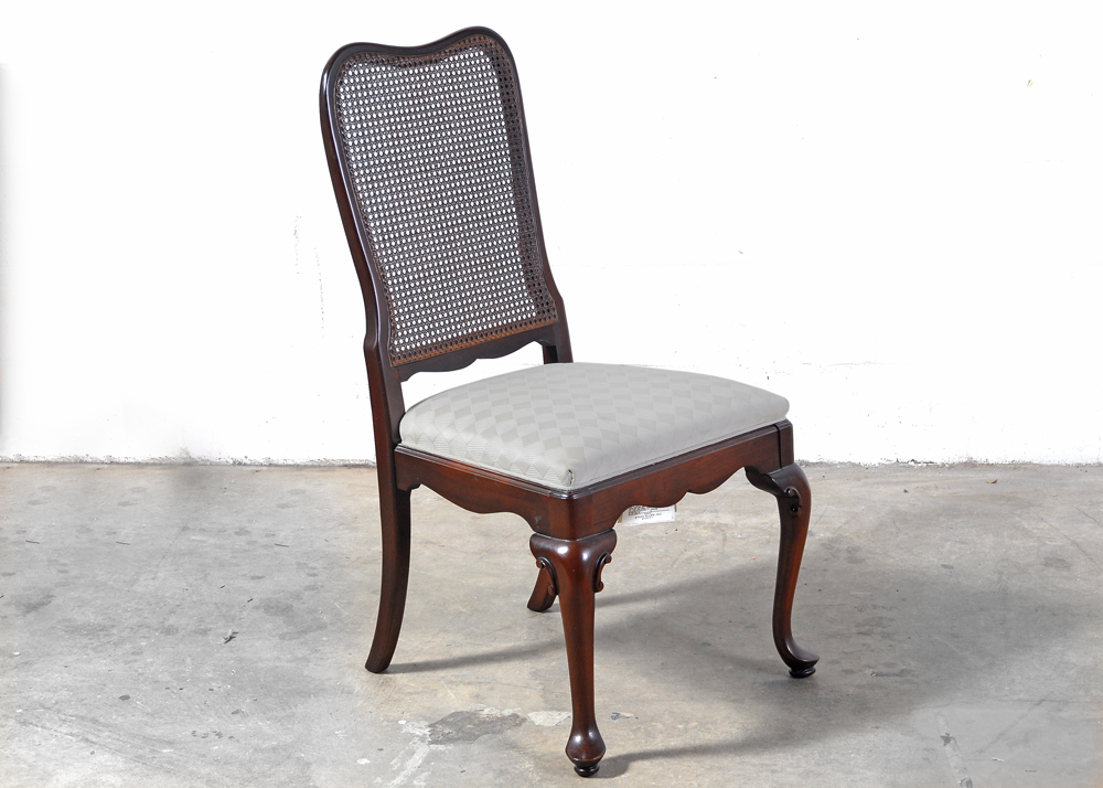 Ethan Allen Georgian Court Caned Back Side Chair Ebth